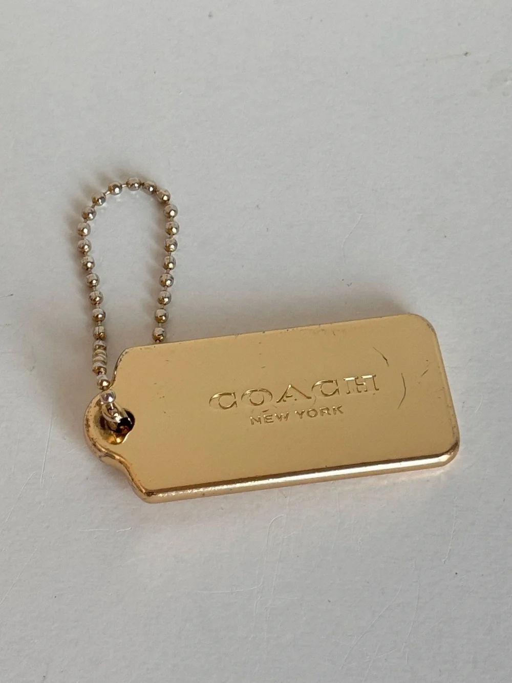Coach Gold-Tone Tag Keychain Bag Hang Tag Authentic